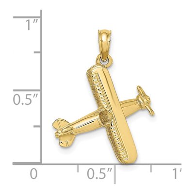 10K Yellow Gold 3D Bi-Plane Pendant – view 4