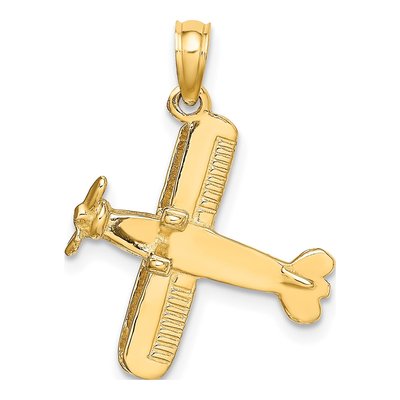 10K Yellow Gold 3D Bi-Plane Pendant – view 5