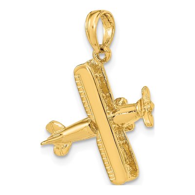 10K Yellow Gold 3D Bi-Plane Pendant – view 6
