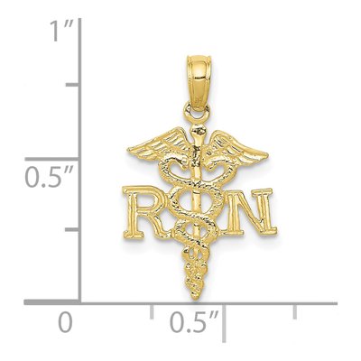 10K Yellow Gold Caduceus Pendant – view 4