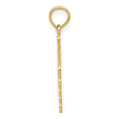 10K Yellow Gold Caduceus Pendant – view 2