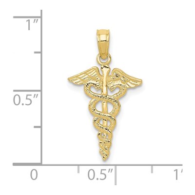10K Yellow Gold Caduceus Pendant – view 3