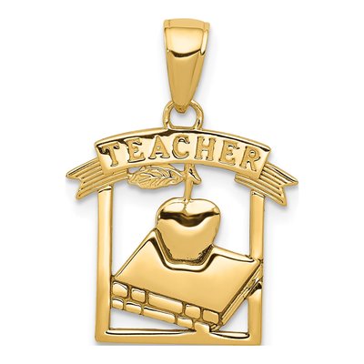 10K Yellow Gold Teacher Frame Pendant