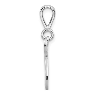 10K White Gold Filigree Initial N Pendant – view 3
