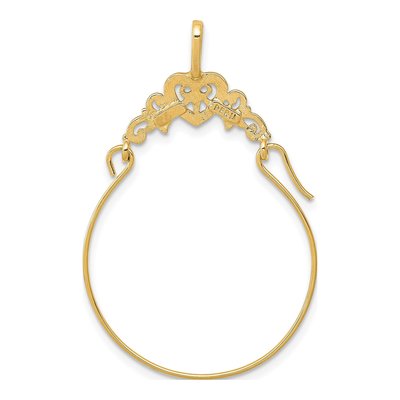 10K Yellow Gold Filigree Heart Holder Charm – view 5