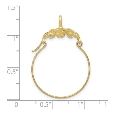 10K Yellow Gold Floral Holder Pendant – view 4