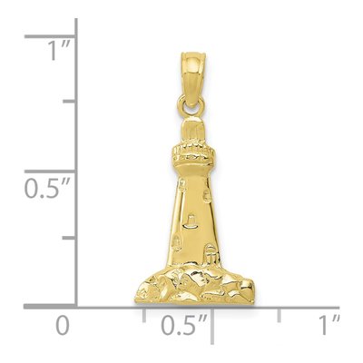 10K Yellow Gold Lighthouse Pendant – view 4