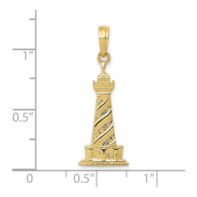 10K Yellow Gold Lighthouse Pendant – view 4
