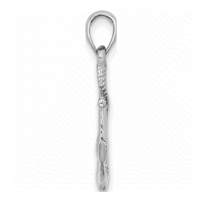 10K White Gold 3-D Anchor Pendant – view 3