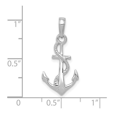 10K White Gold 3-D Anchor Pendant – view 4