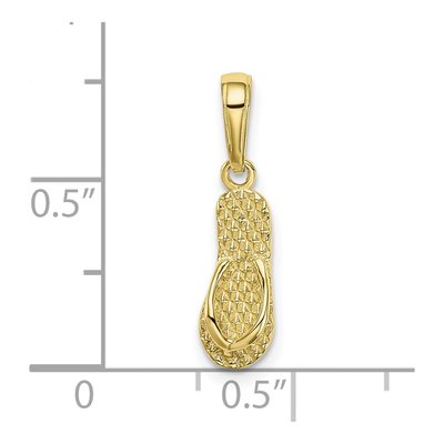 10K Yellow Gold 3-D Hawaii Flip-Flop Pendant – view 4