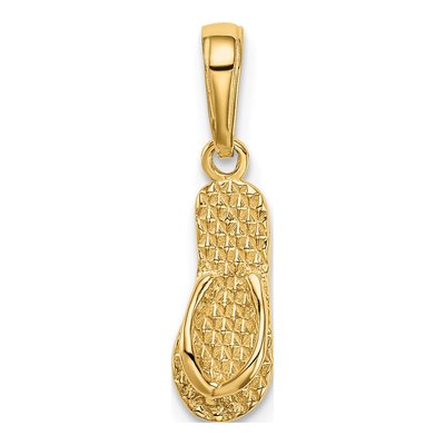 10K Yellow Gold 3-D Hawaii Flip-Flop Pendant