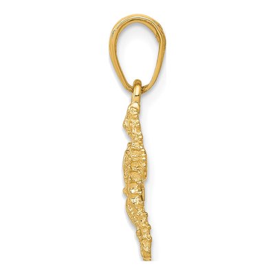10K Yellow Gold Seahorse Starfish Pendant – view 3