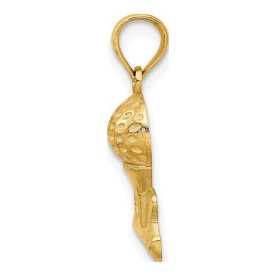 10K Yellow Gold Golf Ball Tee Pendant – view 3