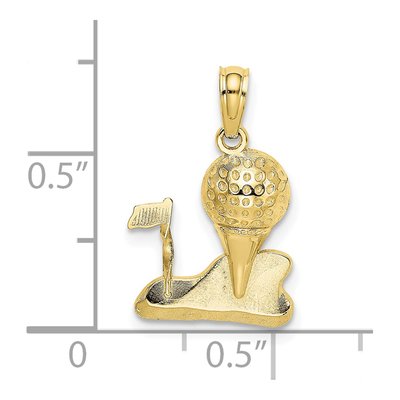10K Yellow Gold Golf Ball Tee Pendant – view 4