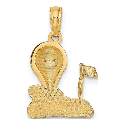 10K Yellow Gold Golf Ball Tee Pendant – view 5
