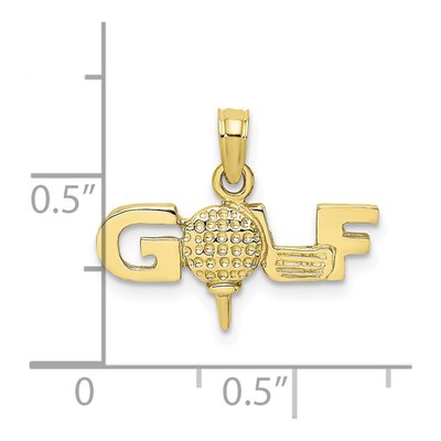 10K Yellow Gold Golf Pendant – view 4