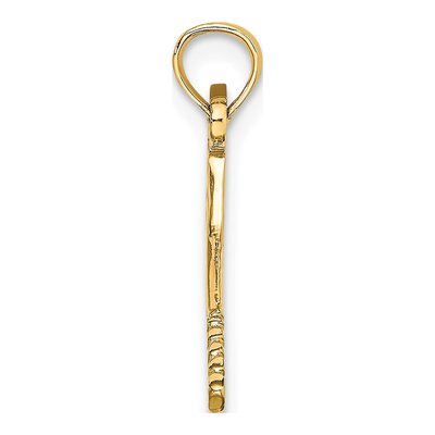 10K Yellow Gold 3D Tennis Racquet Charm – view 3