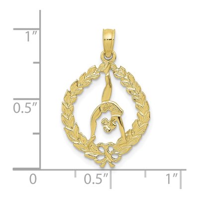 10K Yellow Gold Gymnast Wreath Pendant – view 4