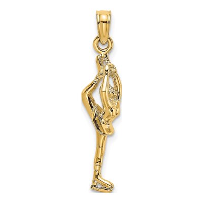 10K Yellow Gold Figure Skater Pendant