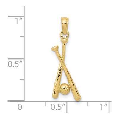 10K Yellow Gold Baseball Bats Pendant – view 4