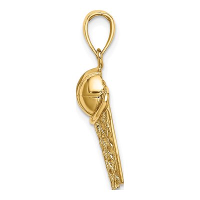 10K Yellow Gold Basketball Net Pendant – view 3