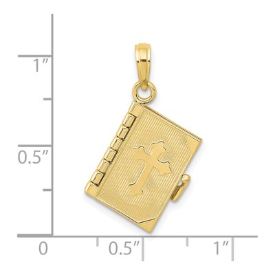 10K Yellow Gold 3-D Bible Pendant – view 3