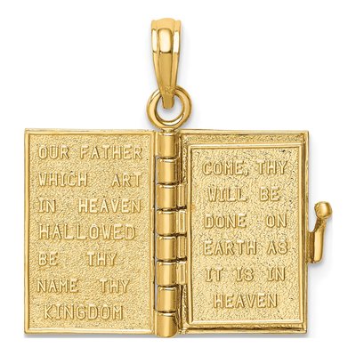 10K Yellow Gold 3-D Bible Pendant – view 5