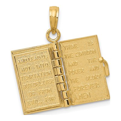 10K Yellow Gold 3-D Bible Pendant – view 6