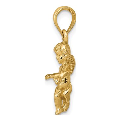 10K Yellow Gold 3-D Angel Pendant – view 3