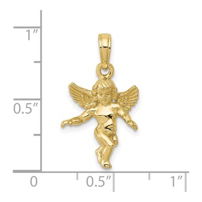 10K Yellow Gold 3-D Angel Pendant – view 4