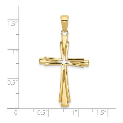 10K Yellow Gold Cross Pendant – view 4
