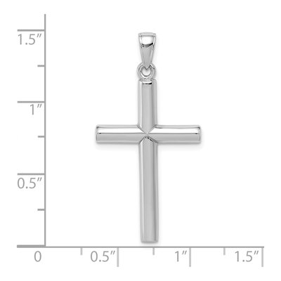 10K White Gold Large Latin Cross Pendant – view 2