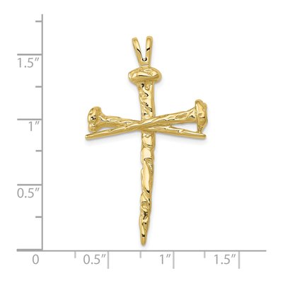 10K Yellow Gold Nail Cross Pendant – view 4