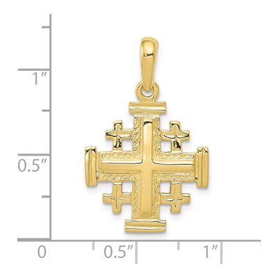 10K Yellow Gold Jerusalem Cross Pendant – view 4