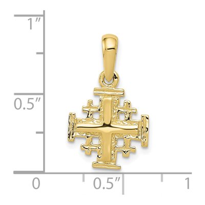 10K Yellow Gold Small Jerusalem Cross Charm – view 4