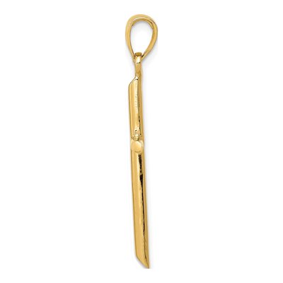 10K Yellow Gold Tubular Cross Pendant – view 3
