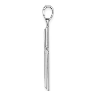 10K White Gold Tubular Cross Pendant – view 3