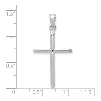 10K White Gold Tubular Cross Pendant – view 4