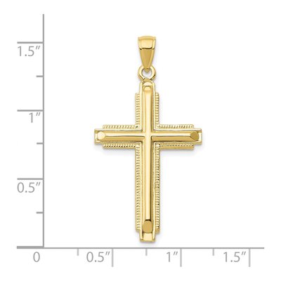 10K Yellow Gold Cross Pendant – view 4
