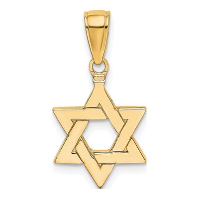 10K Yellow Gold Star of David Pendant – view 5