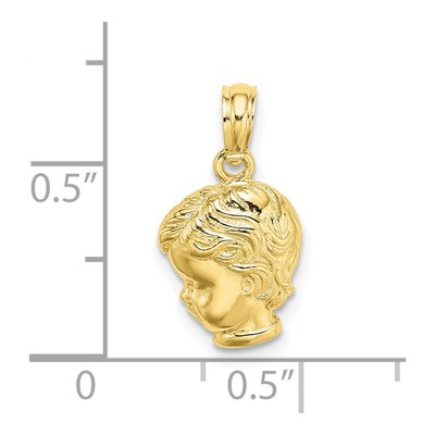10K Yellow Gold Boy Head Pendant – view 4