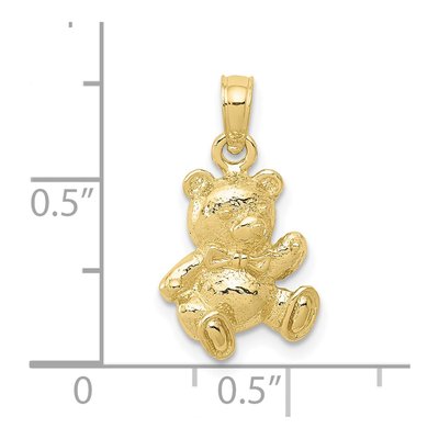 10K Yellow Gold Teddy Bear Pendant – view 4