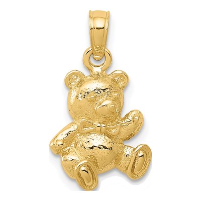10K Yellow Gold Teddy Bear Pendant