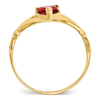 10K Yellow Gold Claddagh Heart Ring – view 3