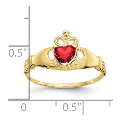 10K Yellow Gold Claddagh Heart Ring – view 4