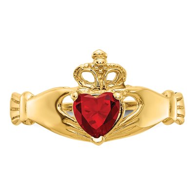10K Yellow Gold Claddagh Heart Ring – view 6