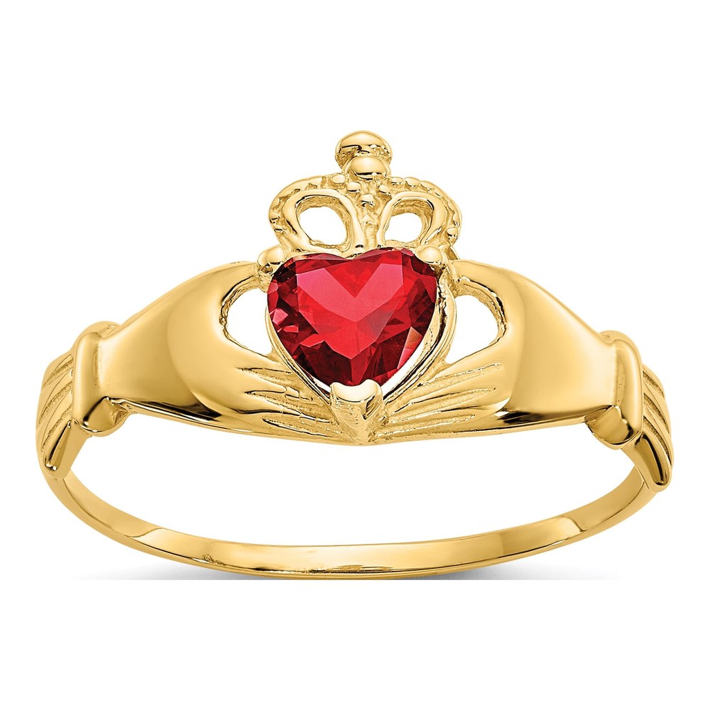 10K Yellow Gold Claddagh Heart Ring