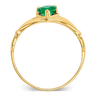 10K Yellow Gold Claddagh Heart CZ Ring – view 3