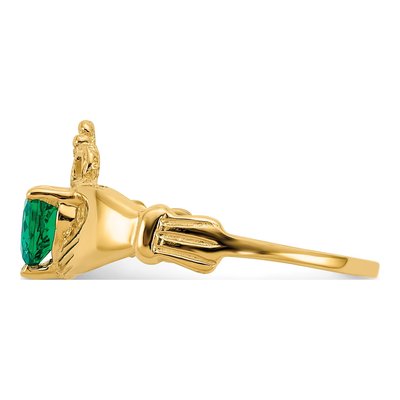 10K Yellow Gold Claddagh Heart CZ Ring – view 5